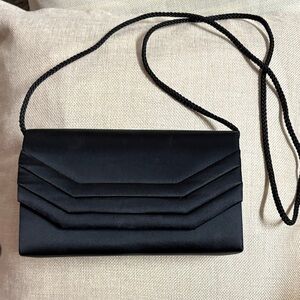 SASHA Black Evening Purse with Shoulder Strap